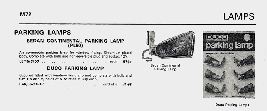 parking lamps